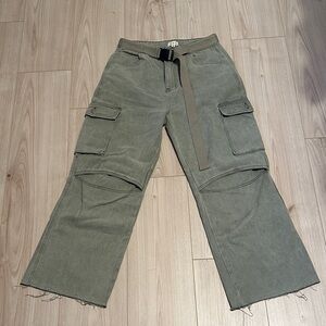 POL Sage Green Cargo Pants with Belt
